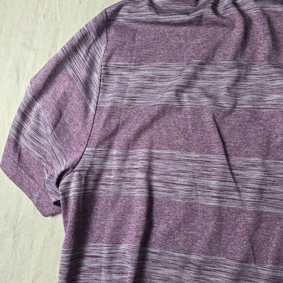 Greg Norman For Tasso‎ Elba Play Dry Golf Polo Shirt Sz XL Purple Stripe - Picture 11 of 12